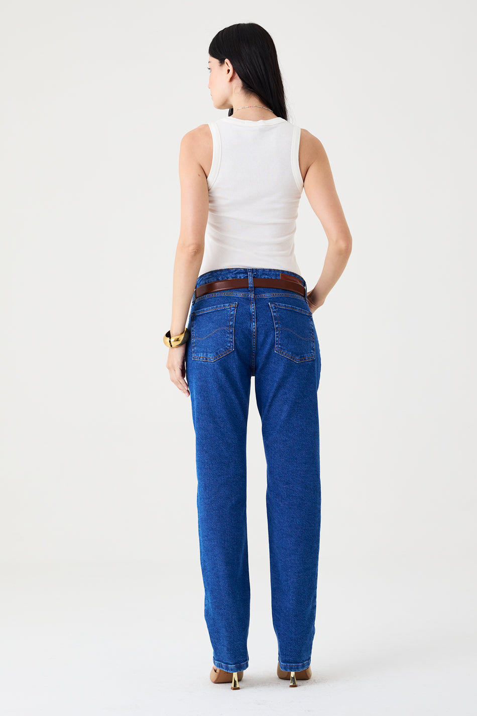 CALÇA TINA FEMININA LOW RISE JEANS MÉDIO