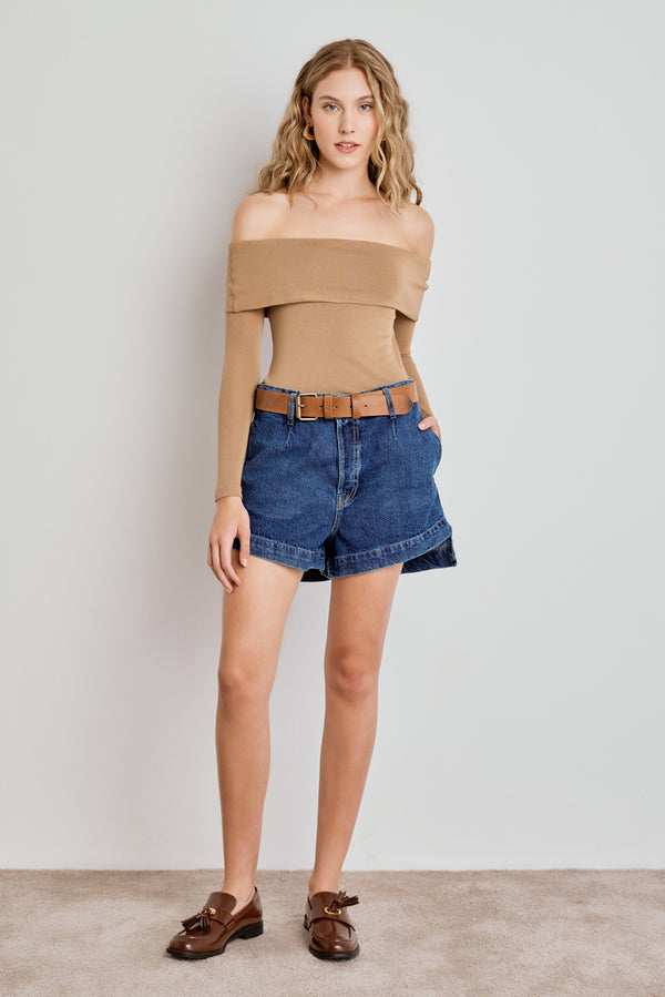 BLUSA OMBRO A OMBRO - CAPUCCINO