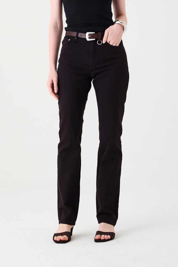 CALÇA TINA FEMININA LOW RISE SARJA PRETO