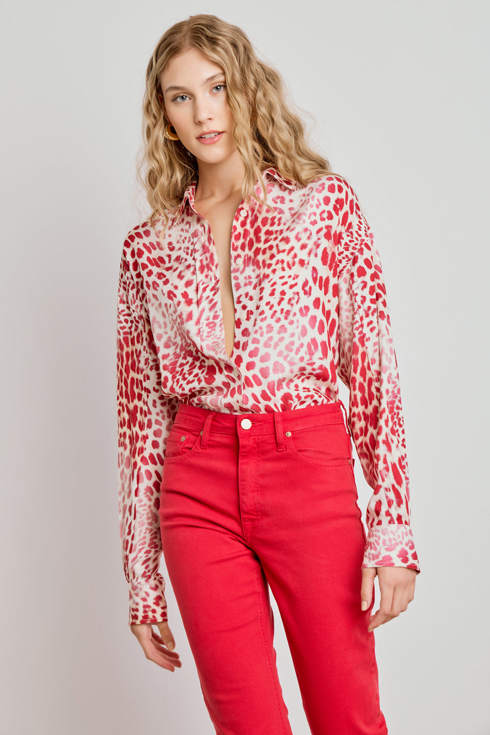 CALÇA LOW RISE SARJA - VERMELHO