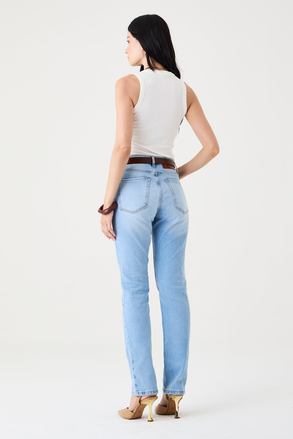 CALÇA TINA FEMININA LOW RISE JEANS CLARO