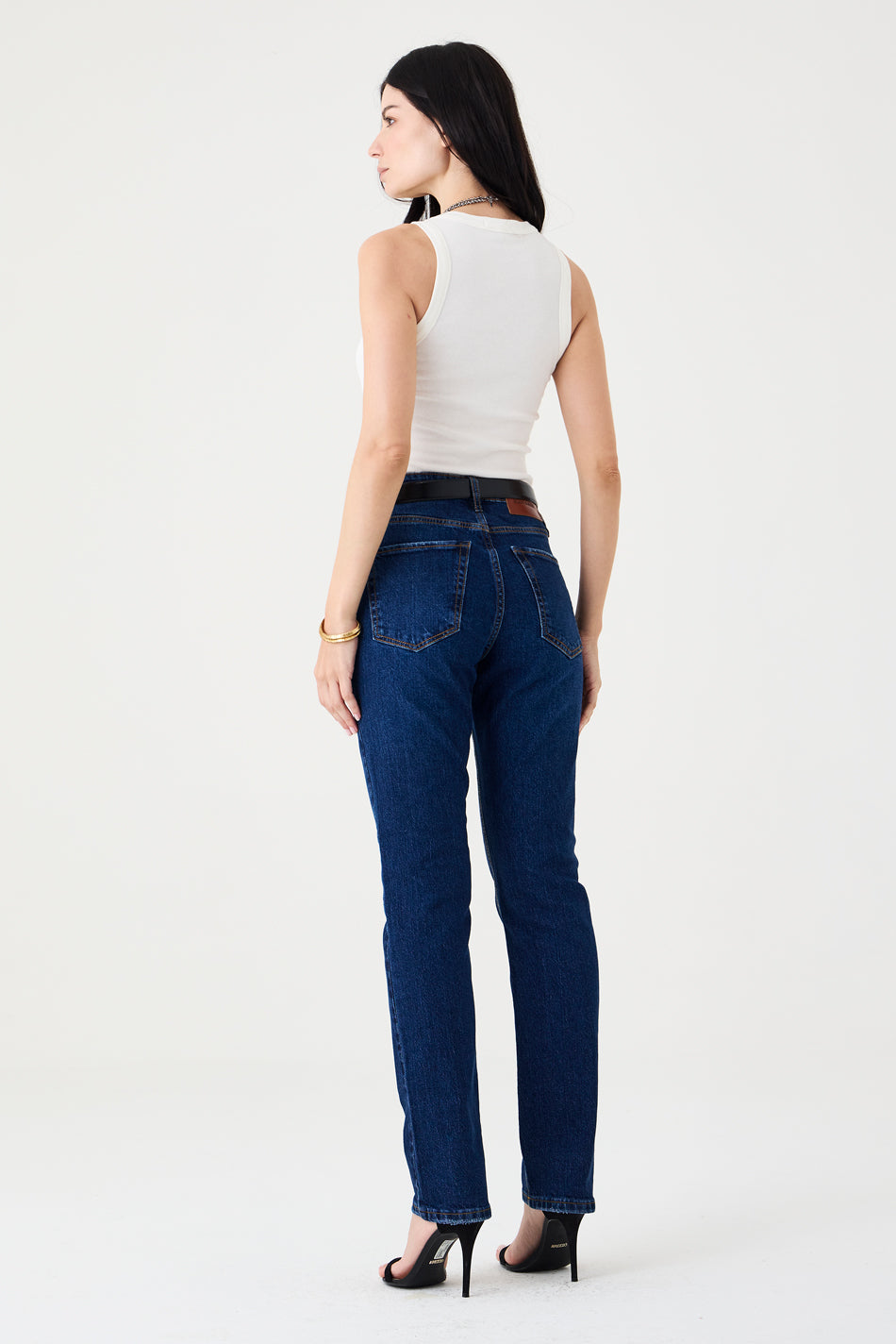 CALÇA TINA FEMININA LOW RISE JEANS ESCURO