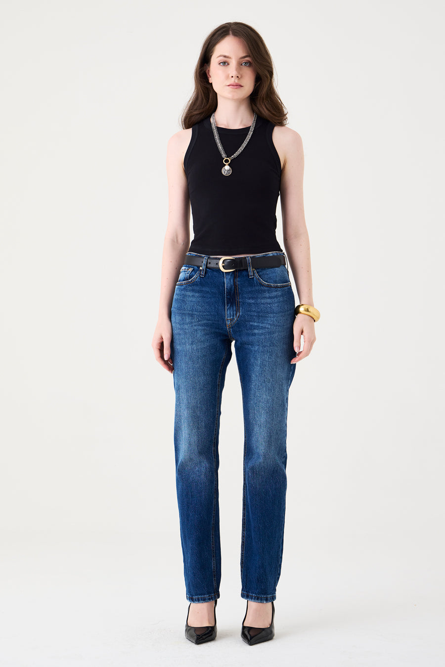 CALÇA TINA FEMININA LOW RISE JEANS MÉDIO