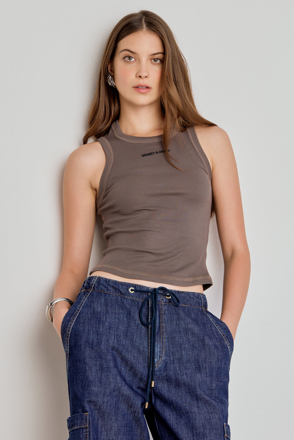 REGATA DESERT & DENIM CANELADA - CINZA