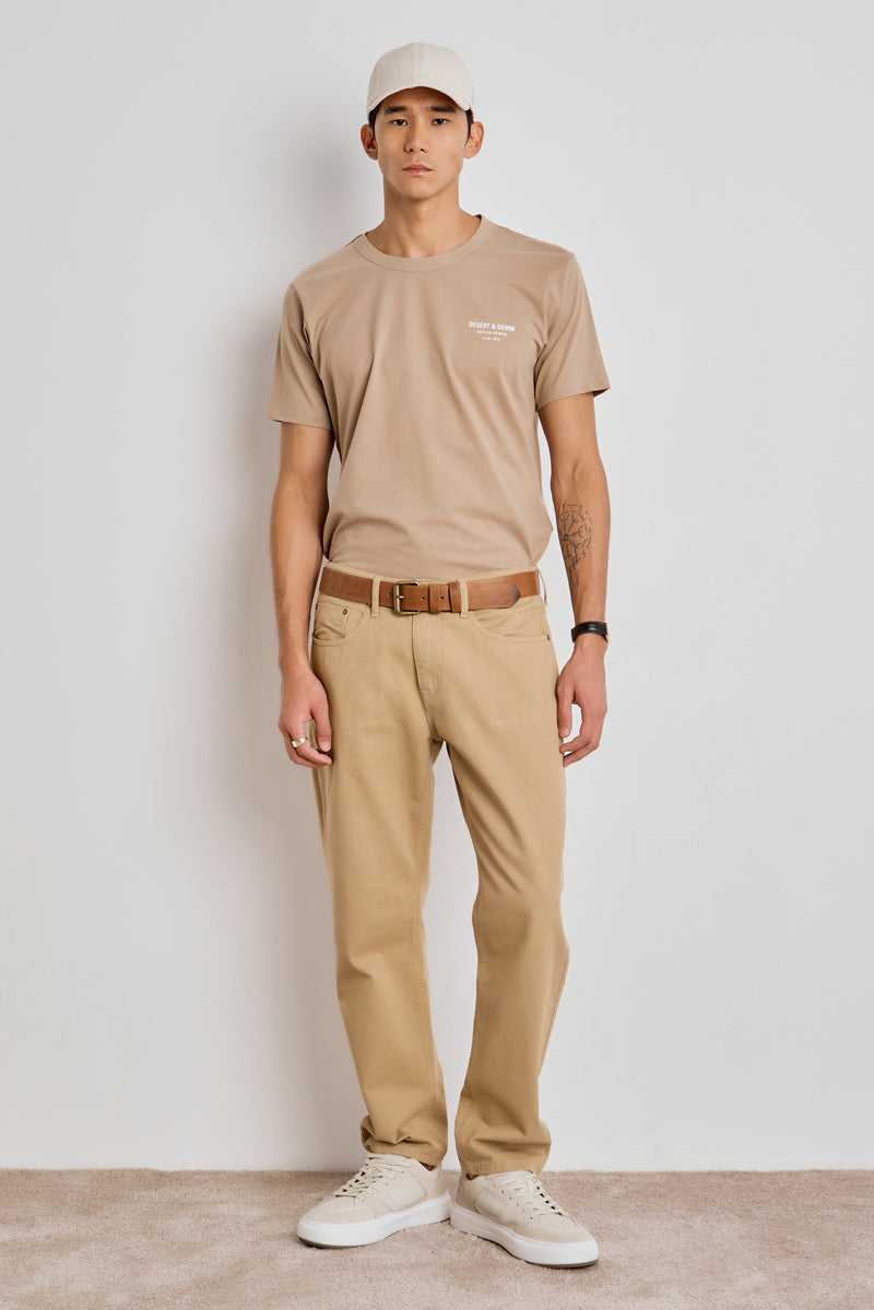 CALÇA JAKE MASCULINA STRAIGHT SARJA - AREIA