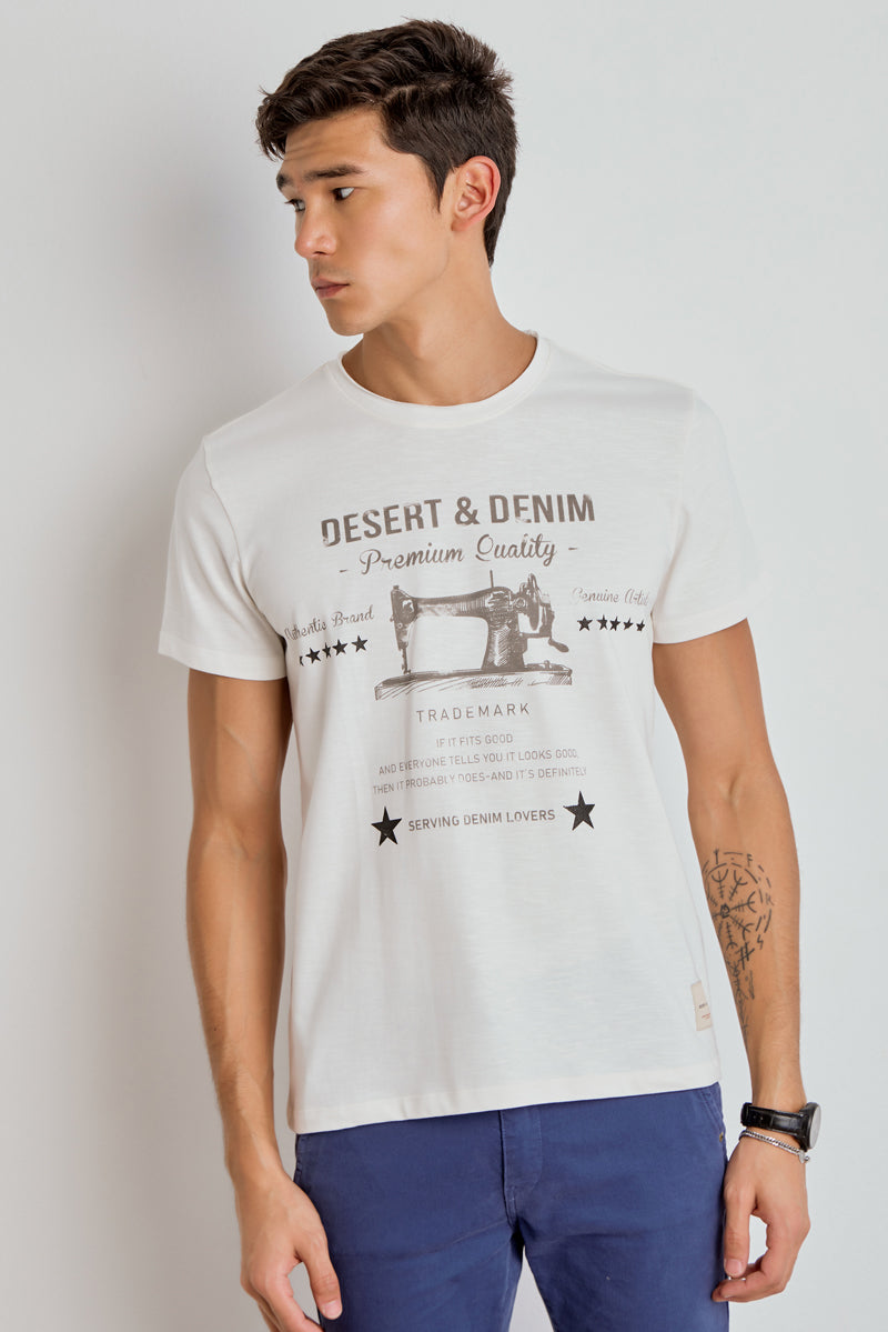 CAMISETA MASCULINA D&D MÁQUINA - OFF WHITE