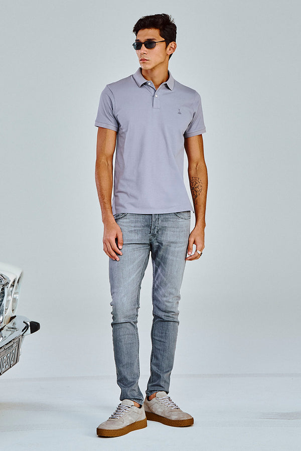 CAMISETA POLO COLOR MASC - CINZA