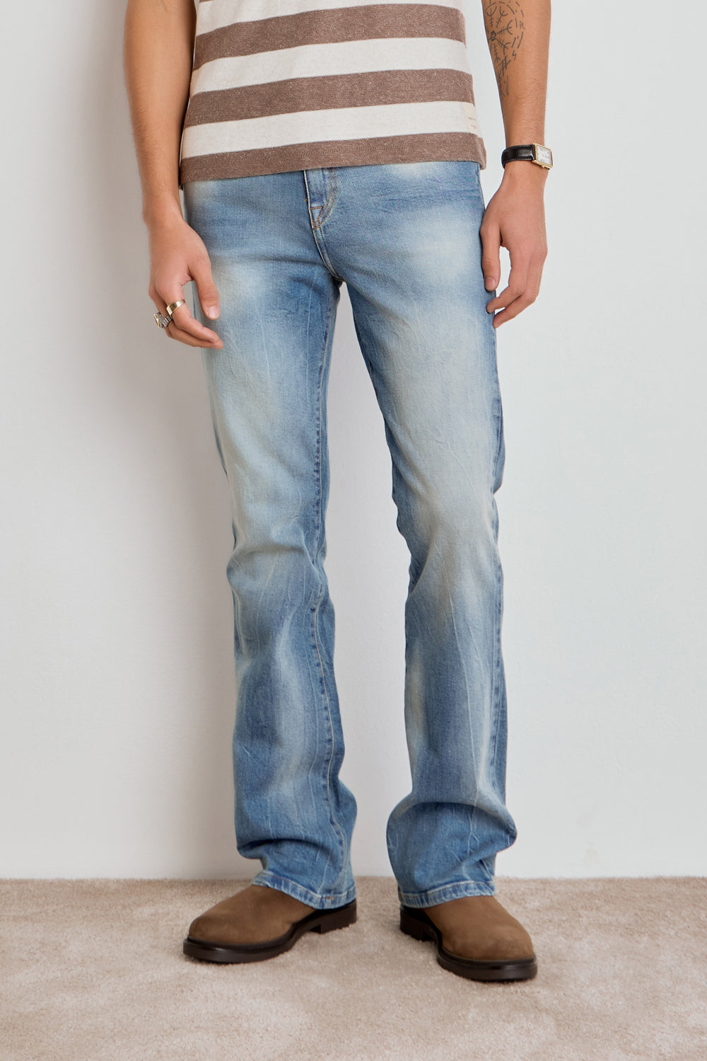 CALÇA LOGAN MASCULINA BOOTCUT JEANS MÉDIO CLARO