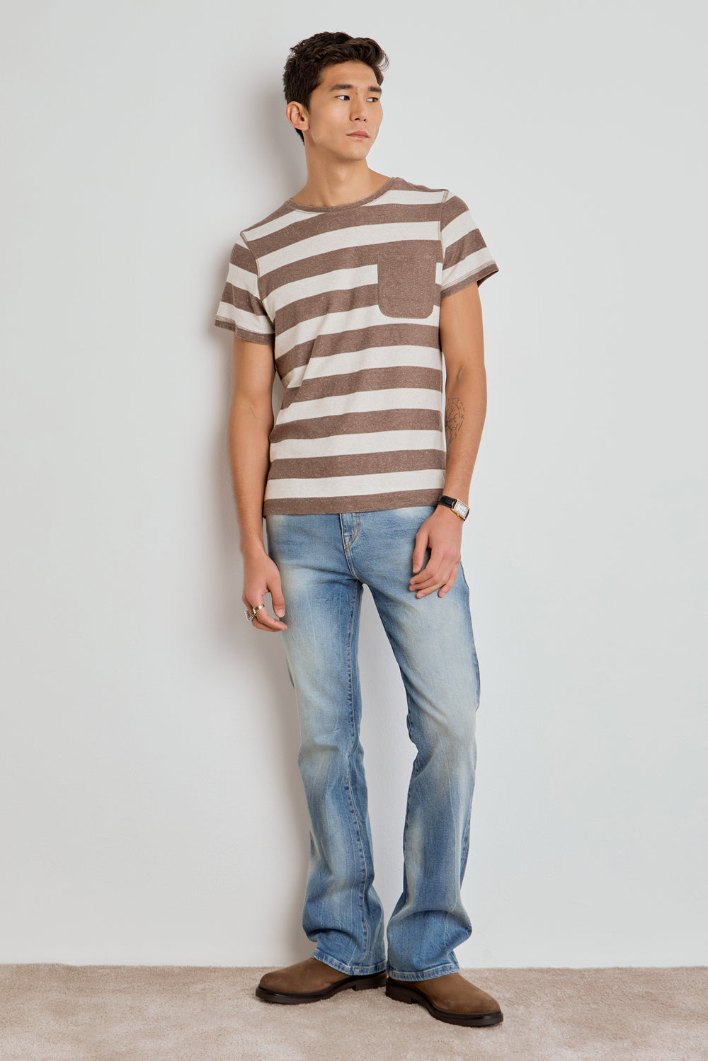 CALÇA LOGAN MASCULINA BOOTCUT JEANS MÉDIO CLARO