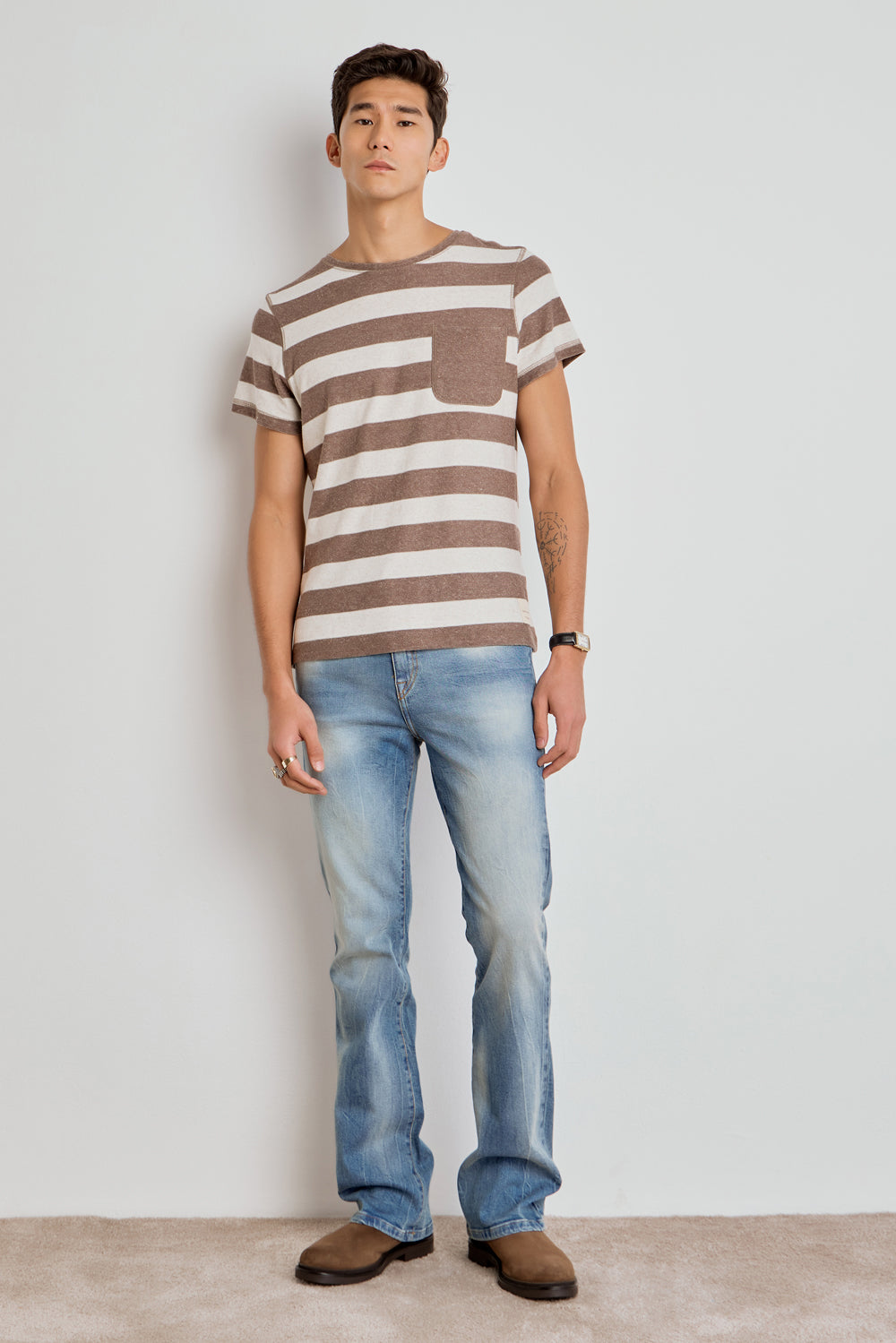 CALÇA LOGAN MASCULINA BOOTCUT JEANS MÉDIO CLARO