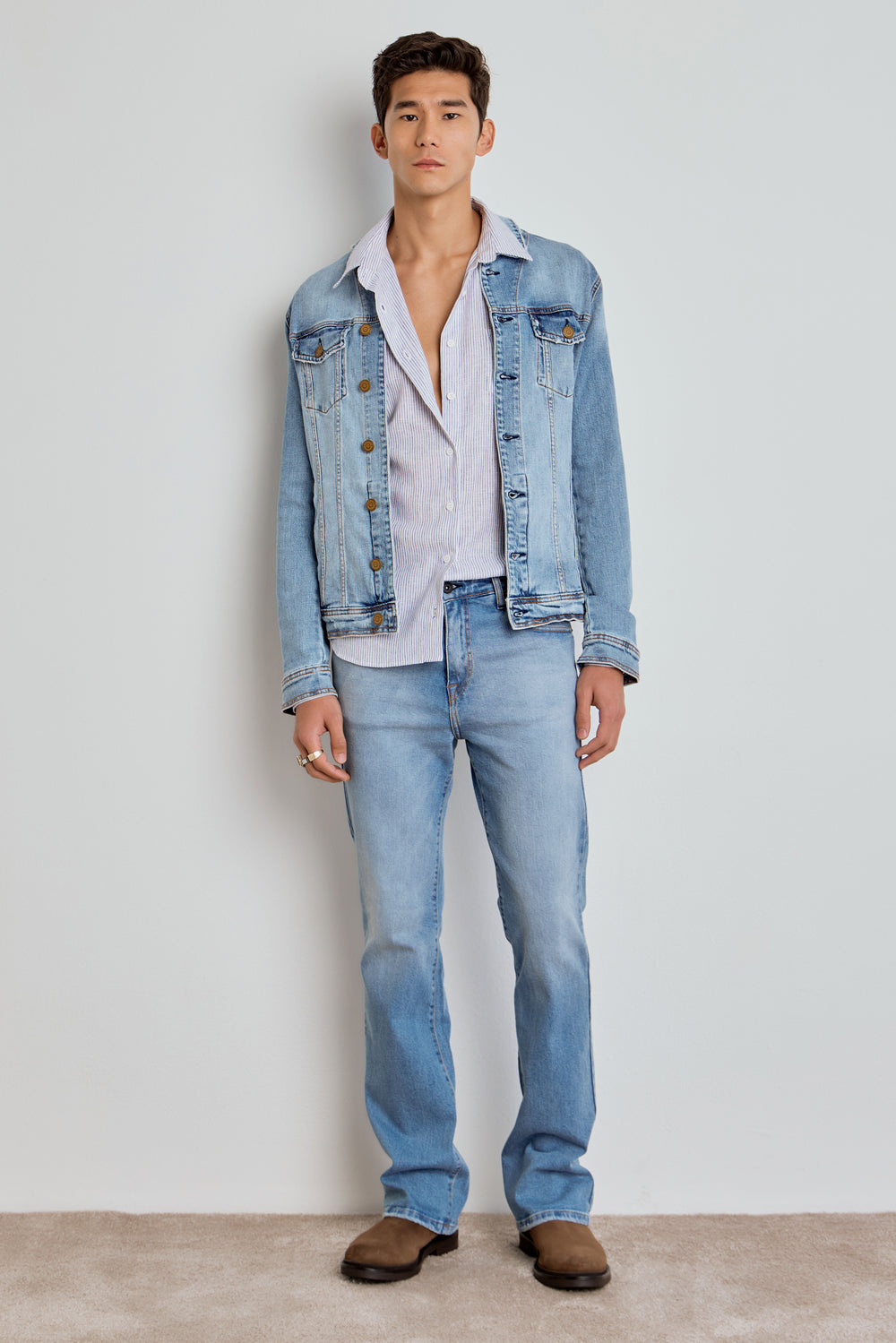 CALÇA LOGAN MASCULINA BOOTCUT JEANS MÉDIO CLARO