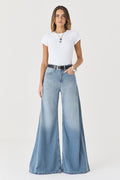 CALÇA CASSIA FEMININA MAXI WIDE DIRTY JEANS