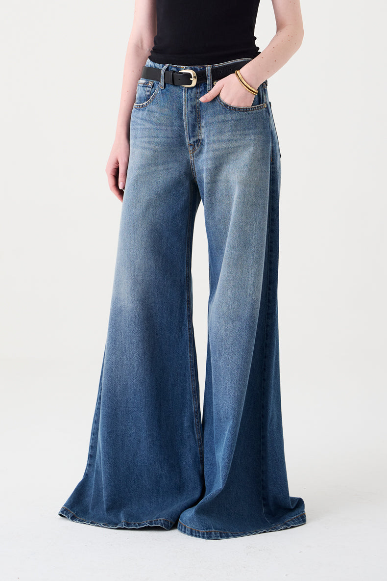 CALÇA CASSIA FEMININA MAXI WIDE DIRTY JEANS