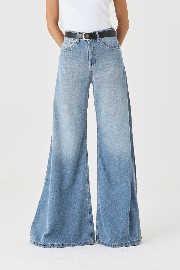 CALÇA CASSIA FEMININA MAXI WIDE DIRTY JEANS