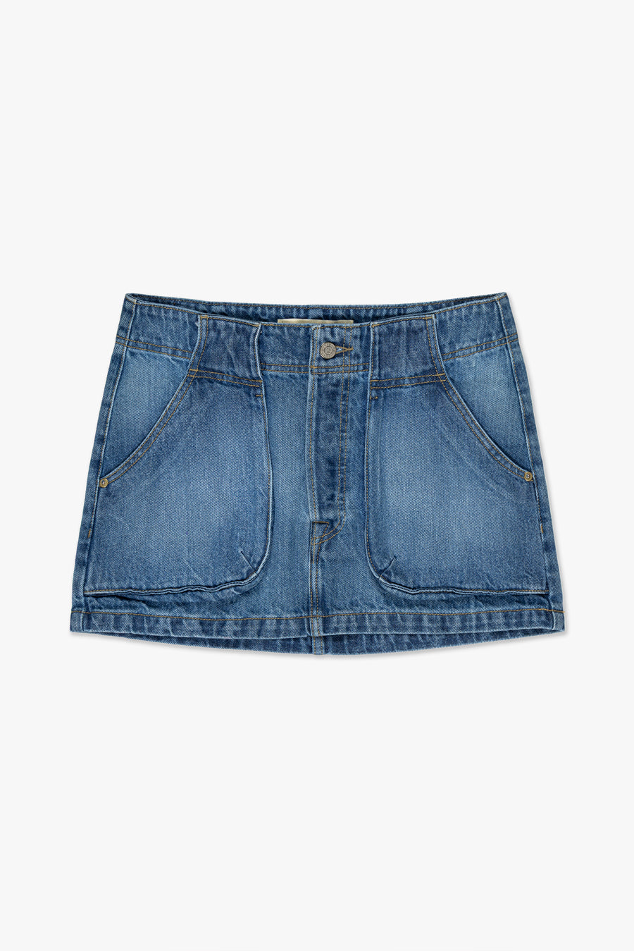 MINI SAIA FEMININA CARGO JEANS MÉDIO