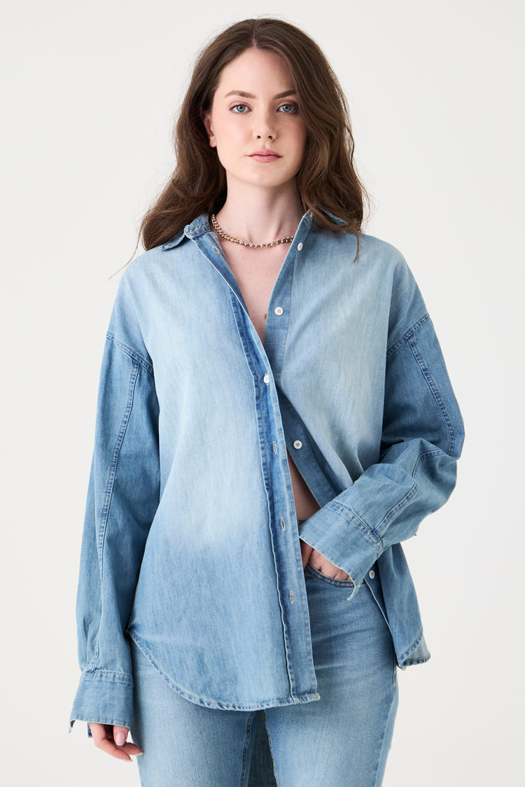 CAMISA FEMININA JEANS DIRTY RELAXED