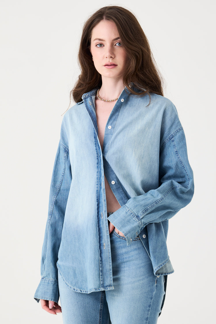 CAMISA FEMININA JEANS DIRTY RELAXED