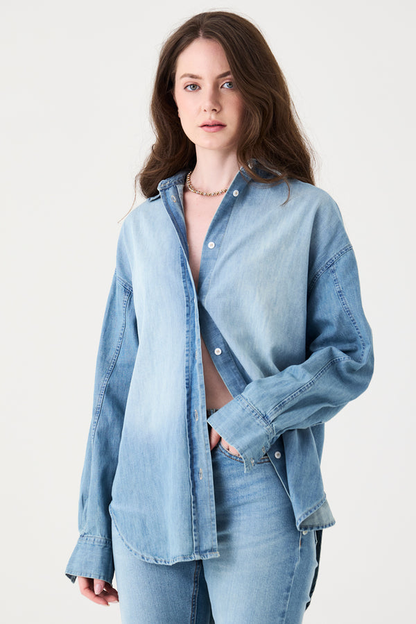 CAMISA FEMININA JEANS DIRTY RELAXED