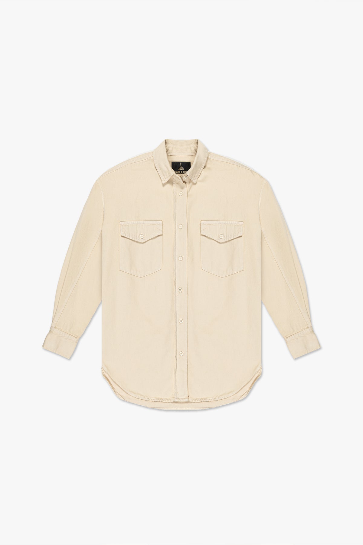 CAMISA FEMININA RELAXED BOLSO SARJA - AREIA