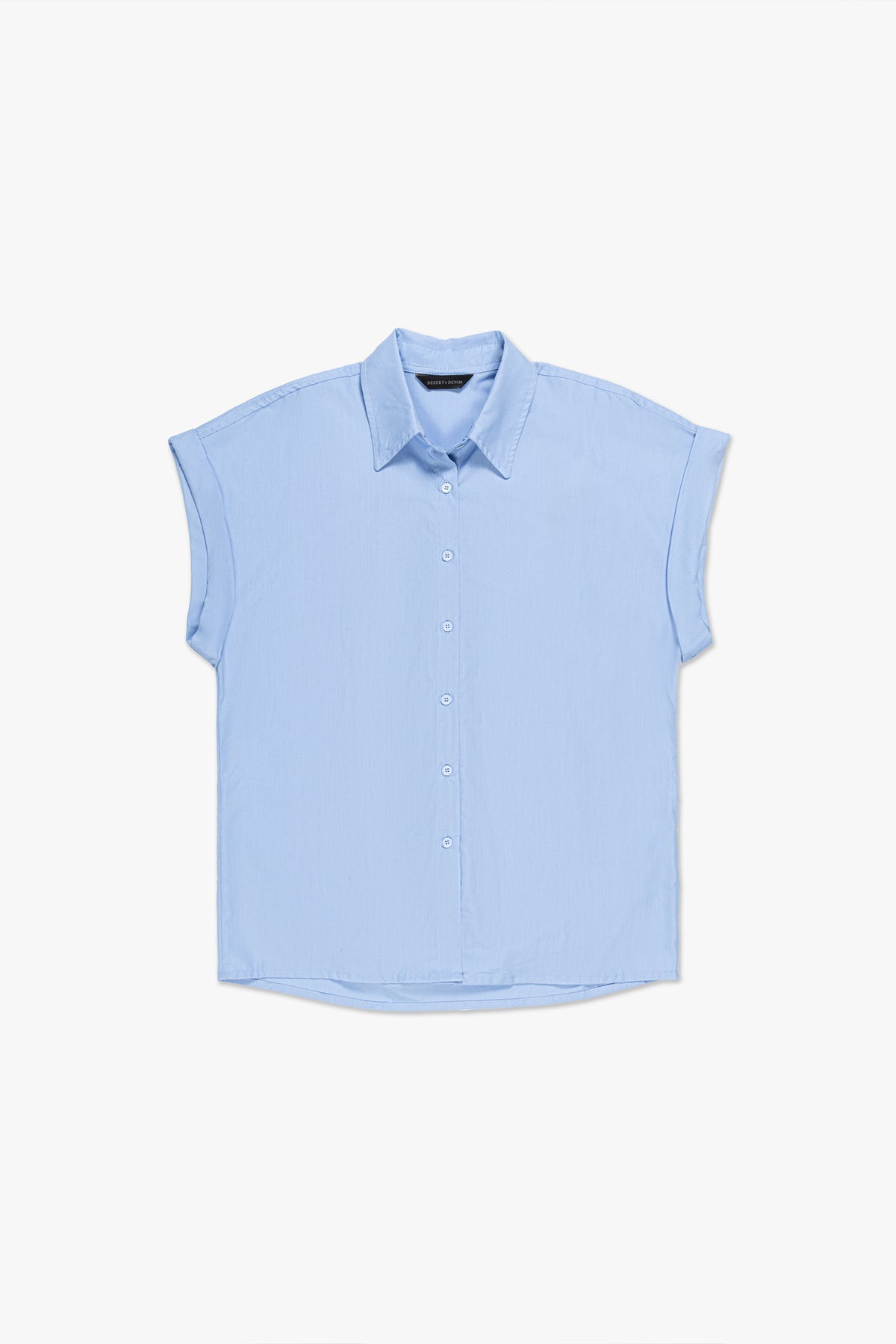 CAMISA FEMININA MANGA CURTA TRICOLINE - AZUL CLARO