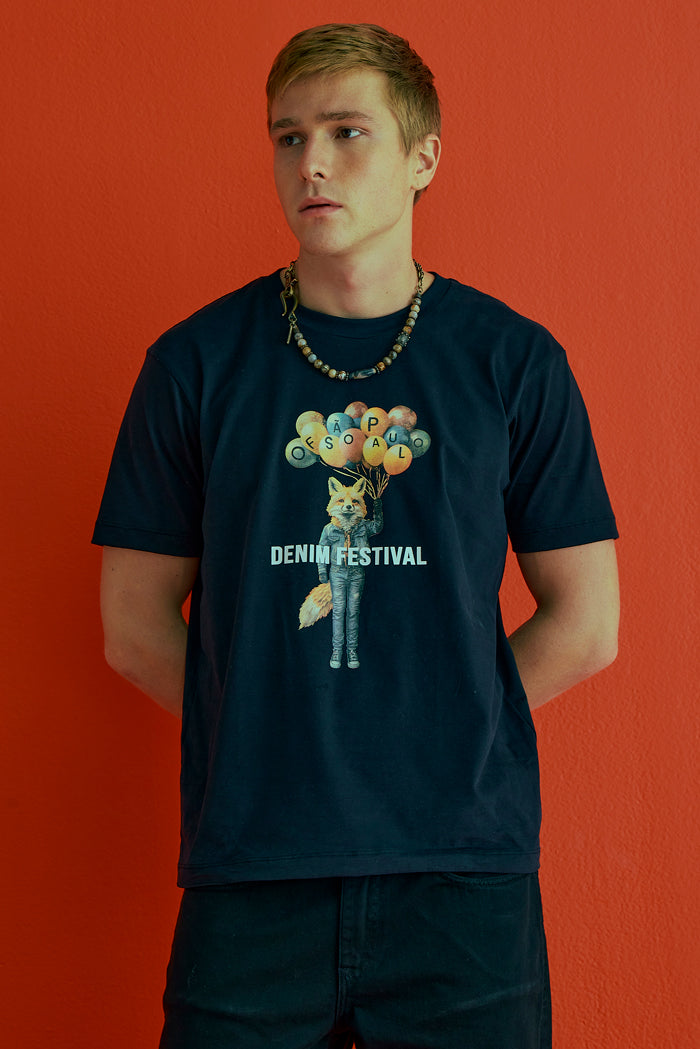 CAMISETA DENIM FESTIVAL - PRETA