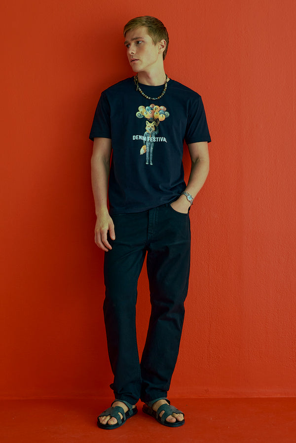 CAMISETA DENIM FESTIVAL - PRETA