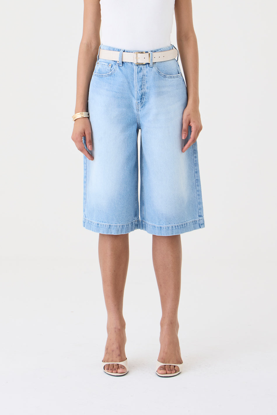 JORTS SARA FEMININO BARRA LARGA JEANS CLARO