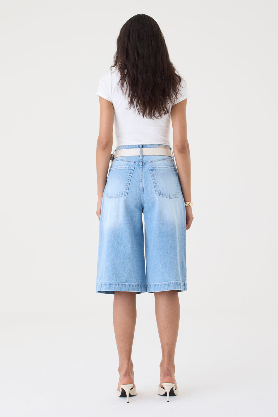 JORTS SARA FEMININO BARRA LARGA JEANS CLARO