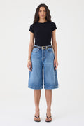 JORTS SARA FEMININO BARRA LARGA JEANS ESCURO