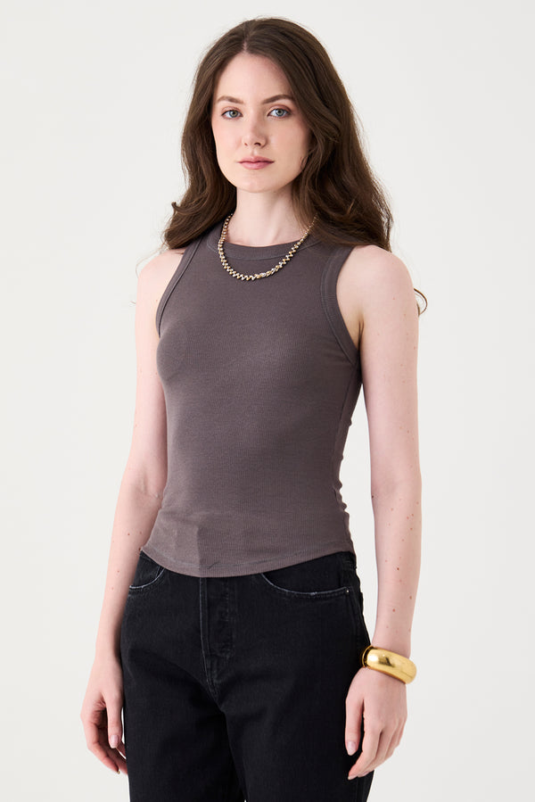 REGATA FEMININA BÁSICA CANELADA - CINZA