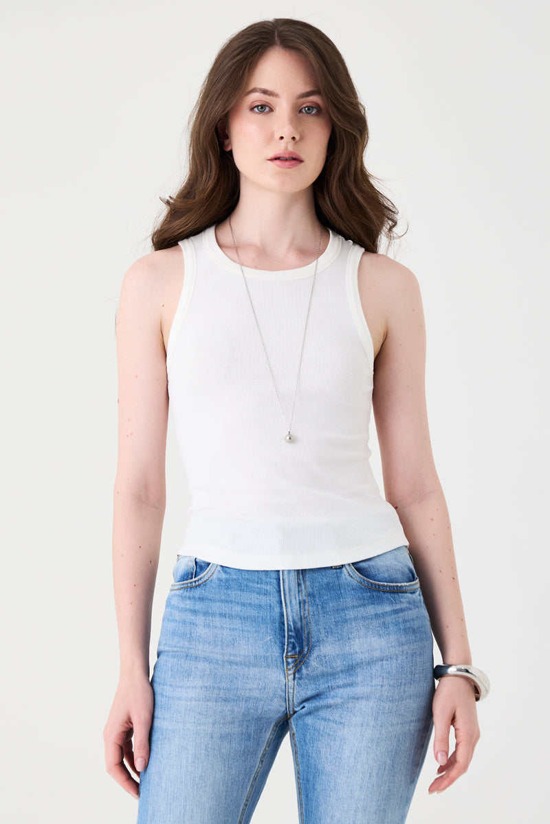 REGATA FEMININA BÁSICA CANELADA - OFF WHITE