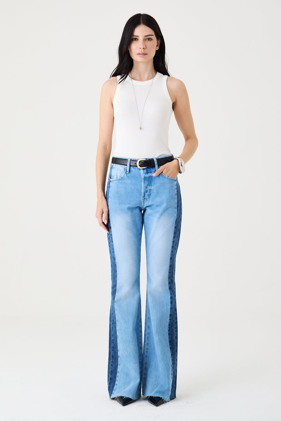 CALÇA ELIS FEMININA BOOTCUT PATCH JEANS CLARO