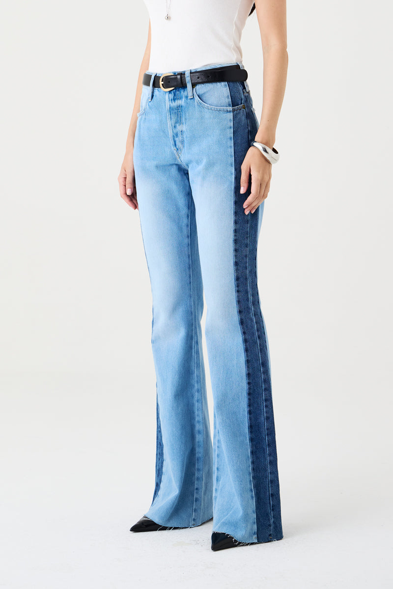 CALÇA ELIS FEMININA BOOTCUT PATCH JEANS CLARO