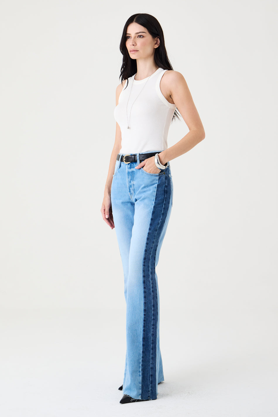 CALÇA ELIS FEMININA BOOTCUT PATCH JEANS CLARO
