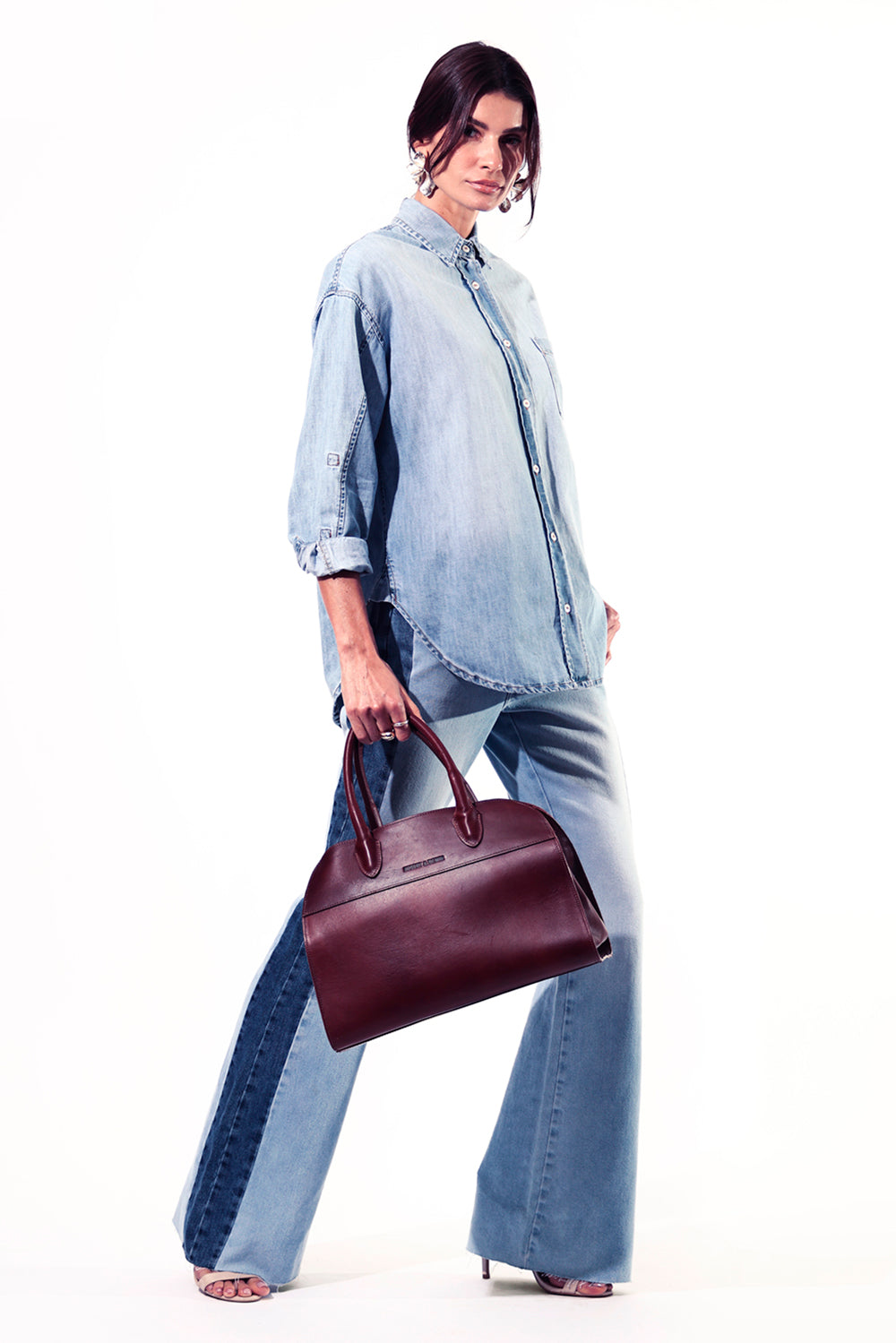 CALÇA ELIS FEMININA BOOTCUT PATCH JEANS CLARO