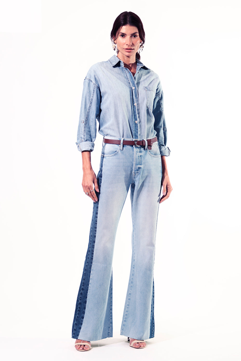 CALÇA ELIS FEMININA BOOTCUT PATCH JEANS CLARO