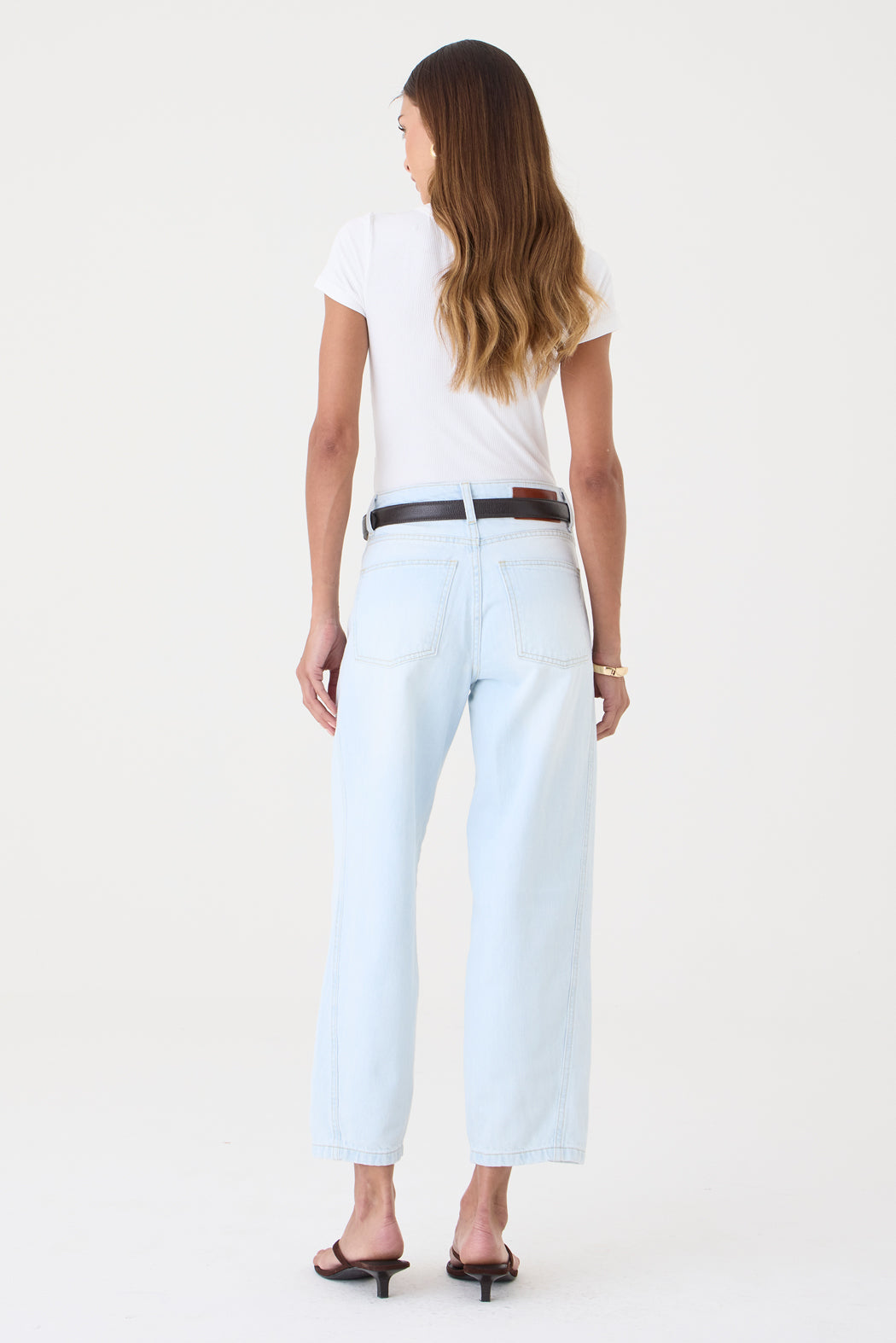 CALÇA ALISSA FEMININA BARREL SLIM RECORTES JEANS CLARO