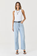 CALÇA MONICA FEMININA BARREL SLIM JEANS MÉDIO