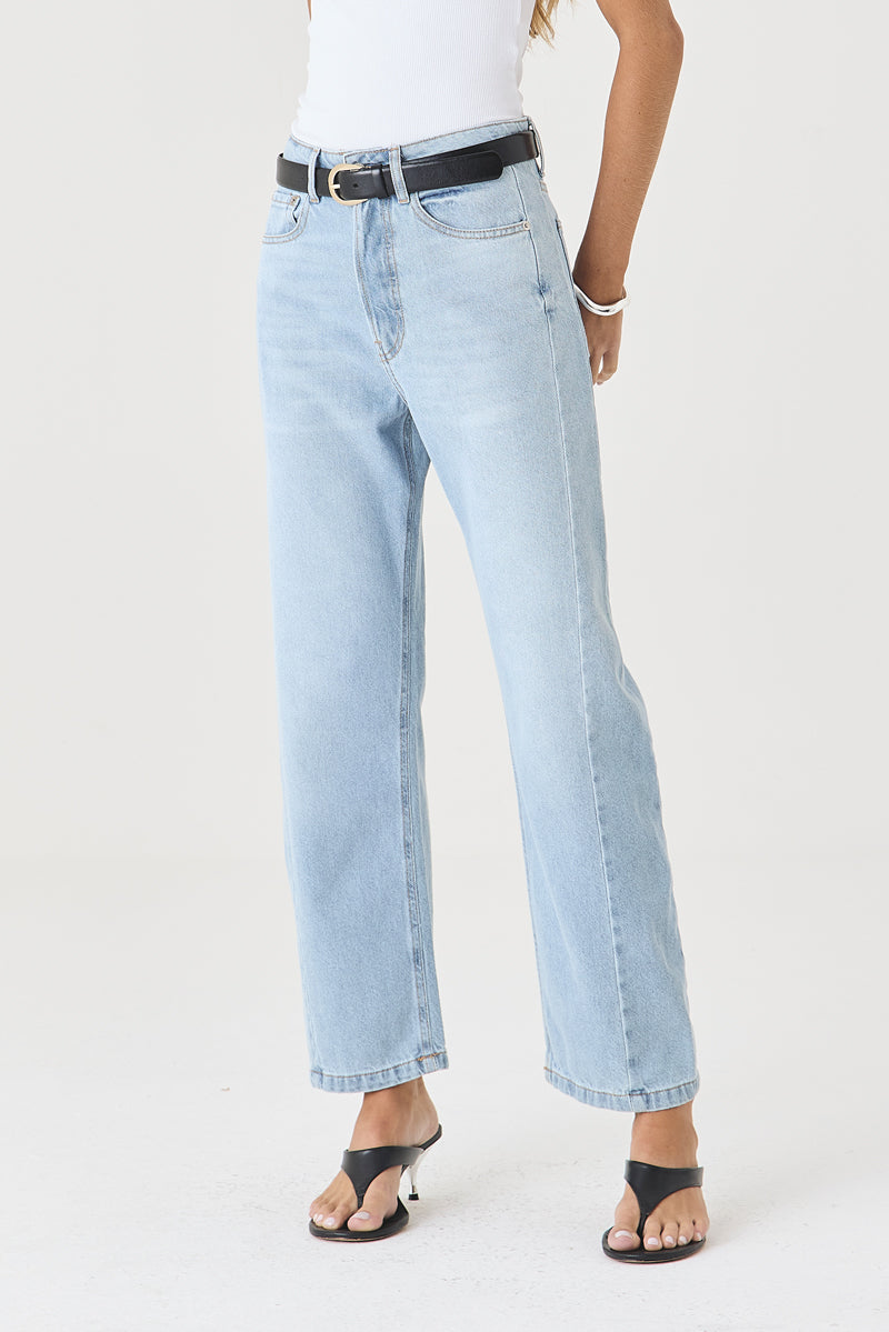 CALÇA MONICA FEMININA BARREL SLIM JEANS MÉDIO