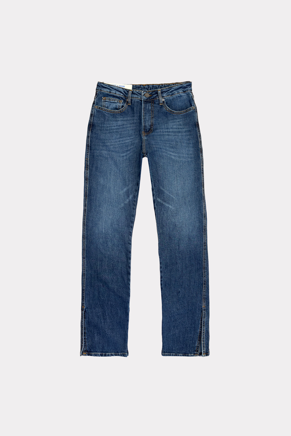 CALÇA SIMONE FEMININA LOW RISE FENDA JEANS ESCURO