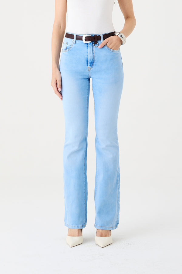CALÇA LARISSA FEMININA BOOTCUT JEANS CLARO