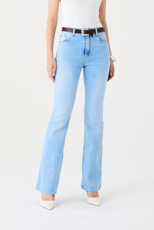 CALÇA LARISSA FEMININA BOOTCUT JEANS CLARO