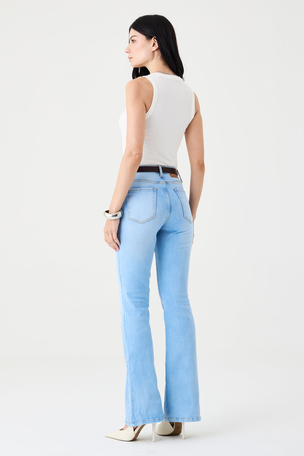 CALÇA LARISSA FEMININA BOOTCUT JEANS CLARO
