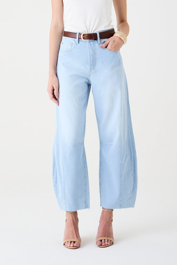 CALÇA MARIA FEMININA BARREL JEANS CLARO