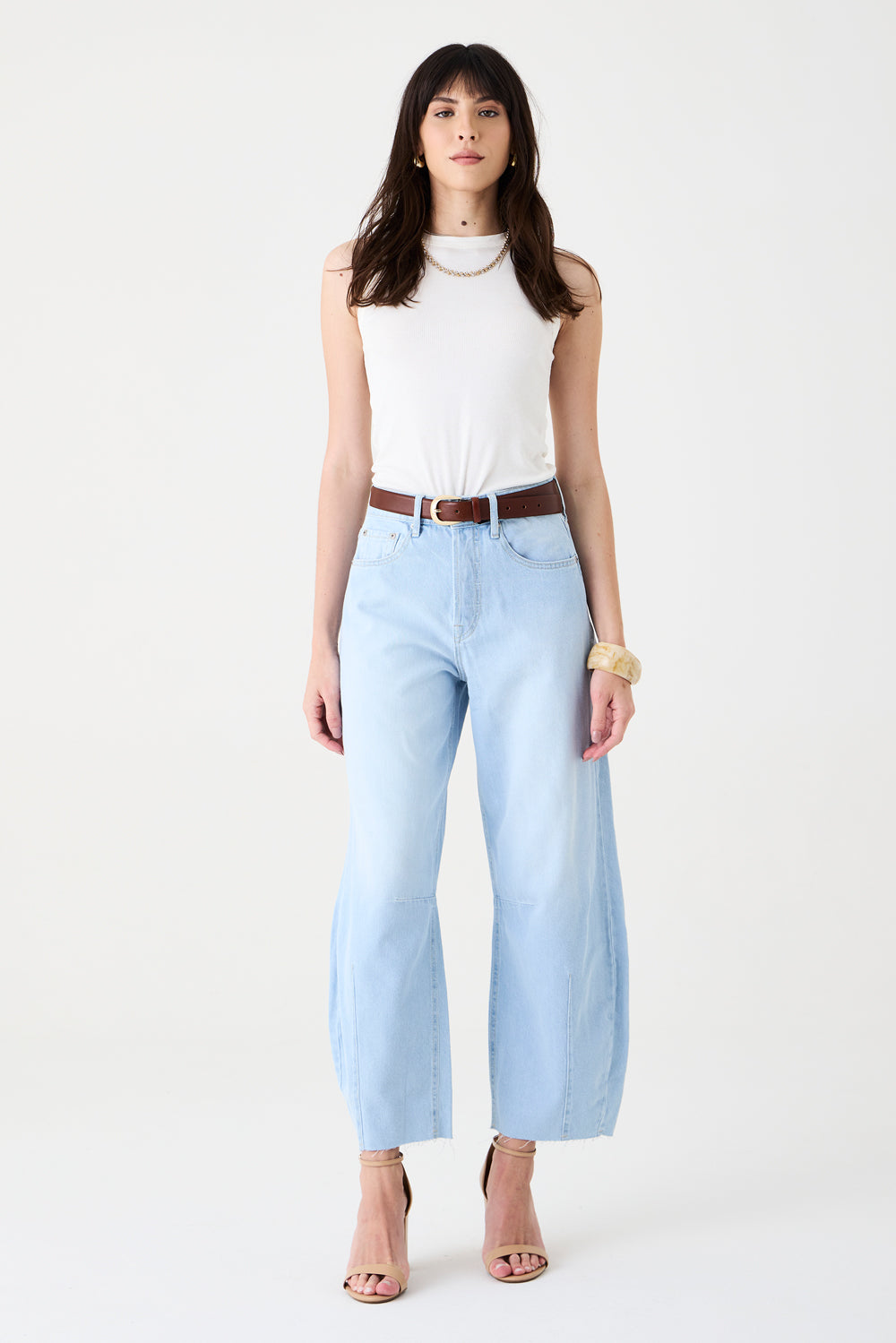 CALÇA MARIA FEMININA BARREL JEANS CLARO