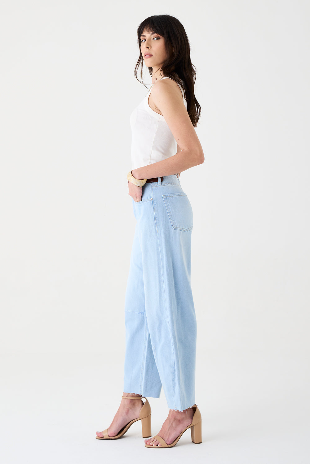 CALÇA MARIA FEMININA BARREL JEANS CLARO