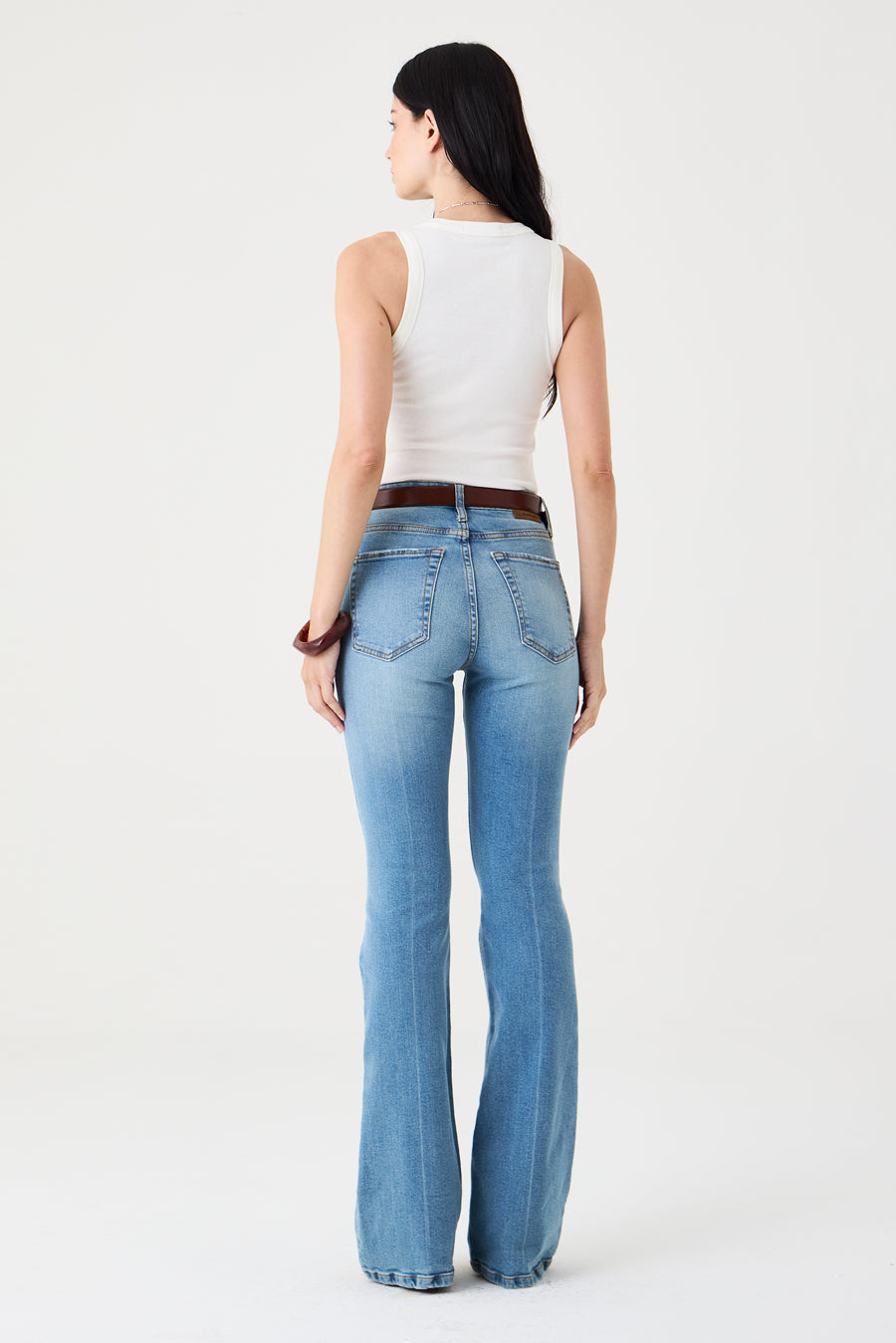 CALÇA LARISSA FEMININA BOOTCUT RISCO JEANS MÉDIO