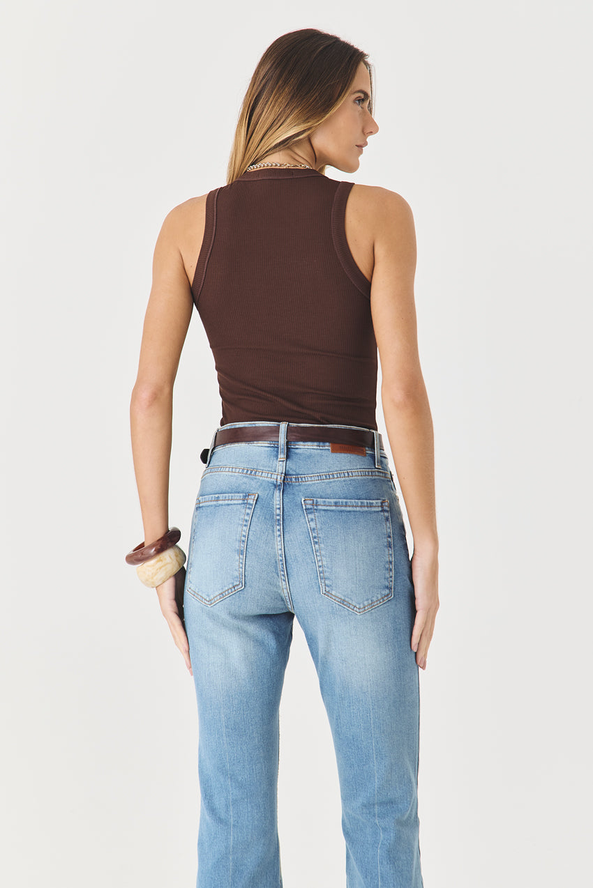 CALÇA LARISSA FEMININA BOOTCUT RISCO JEANS MÉDIO