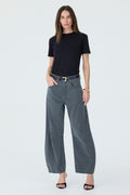 CALÇA MARIA FEMININA BARREL SARJA GRAFITE