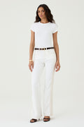 CALÇA LARISSA FEMININA BOOTCUT SARJA PATCH NATURAL